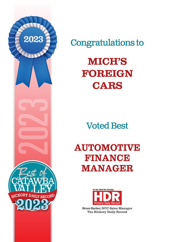 Michs Foreign Cars Award
